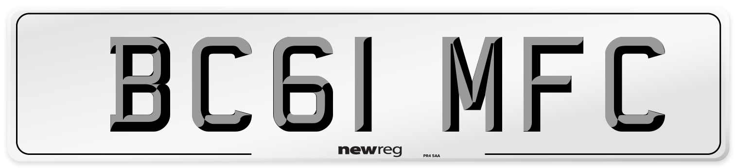 BC61 MFC Number Plate from New Reg